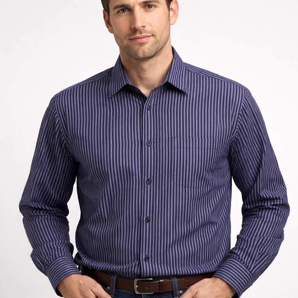 Eddie Bauer Preppy Long Sleeve Button Down Shirt Wrinkle Resistant L